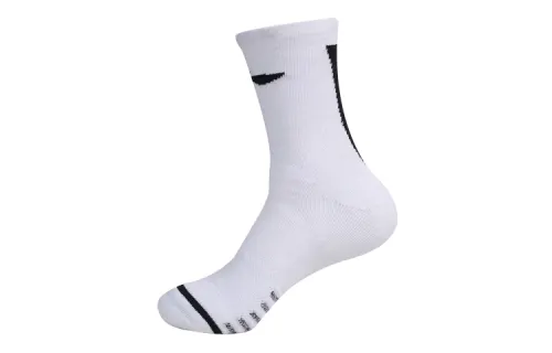 Li Ning, basketball white knee socks for men and women, increased thickness, mid-length