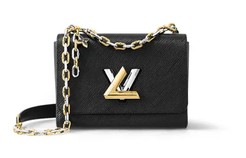 LOUIS VUITTON Twist Epi Grain Cow Leather Shoulder Bag, Crossbody Bag Medium Women's Black
