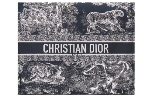 DIOR DiorTravel Tiger Print Embroidery Clutch Regular Women's Blue
