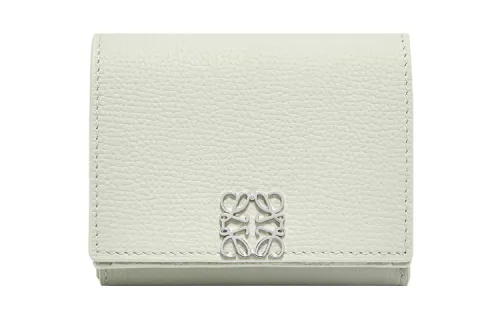 LOEWE Anagram Pebble Texture Calfskin Wallet Women's Light Celadon