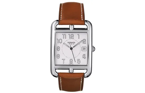 HERMES Cape Cod Wrist Watches Quartz Movement Leather Strap Silver Dial Men's ['50', 149262]m Waterproof