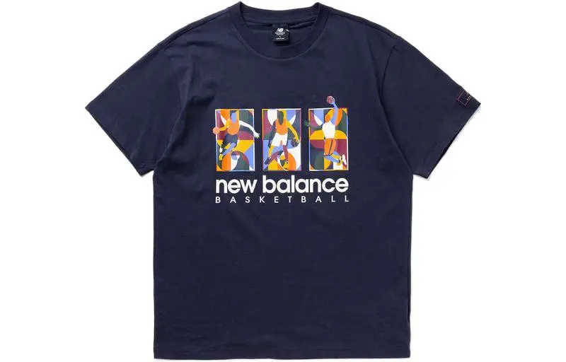New Balance T-Shirts Men's Dark Blue Crew Neck Moderate