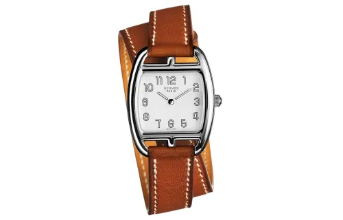 HERMES Cape Cod Wrist Watches Quartz Movement Leather Strap White Dial Women's 30m Water Resistant