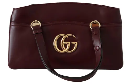 GUCCI Arli Calfskin Handbag, Shoulder Bag Large Women's Red