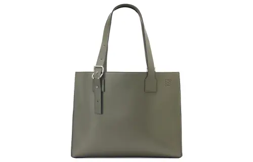 LOEWE Calfskin Tote Bag, Shopping Bag, Shoulder Bag, Handbag Men's Khaki Green