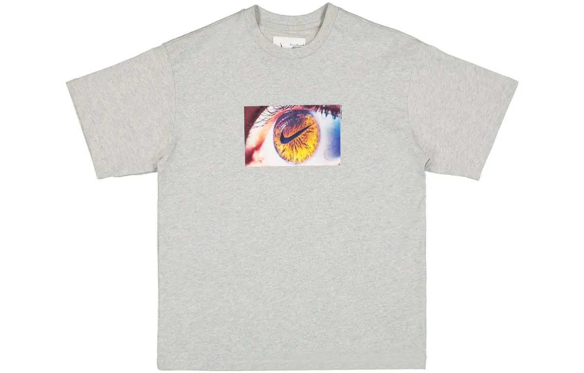 Nike T-Shirts Men's Gray Crew Neck Moderate Straight Fit