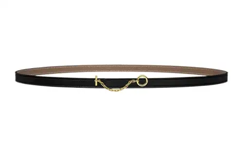 HERMES Carrousel Cow Leather Belts Women's Width 1.2cm