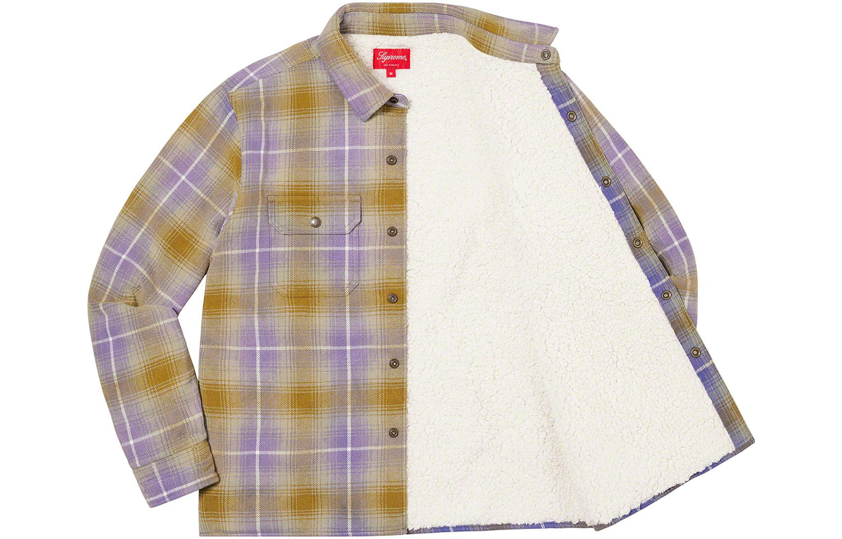 Supreme FW22 Week 13 Shearling Lined Flannel Shirt  