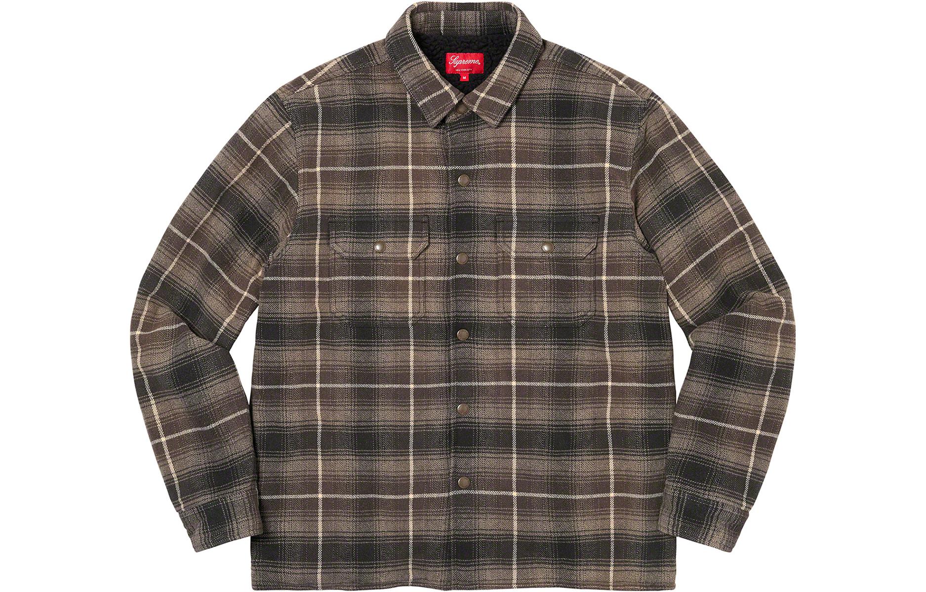 Supreme FW22 Week 13 Shearling Lined Flannel Shirt  