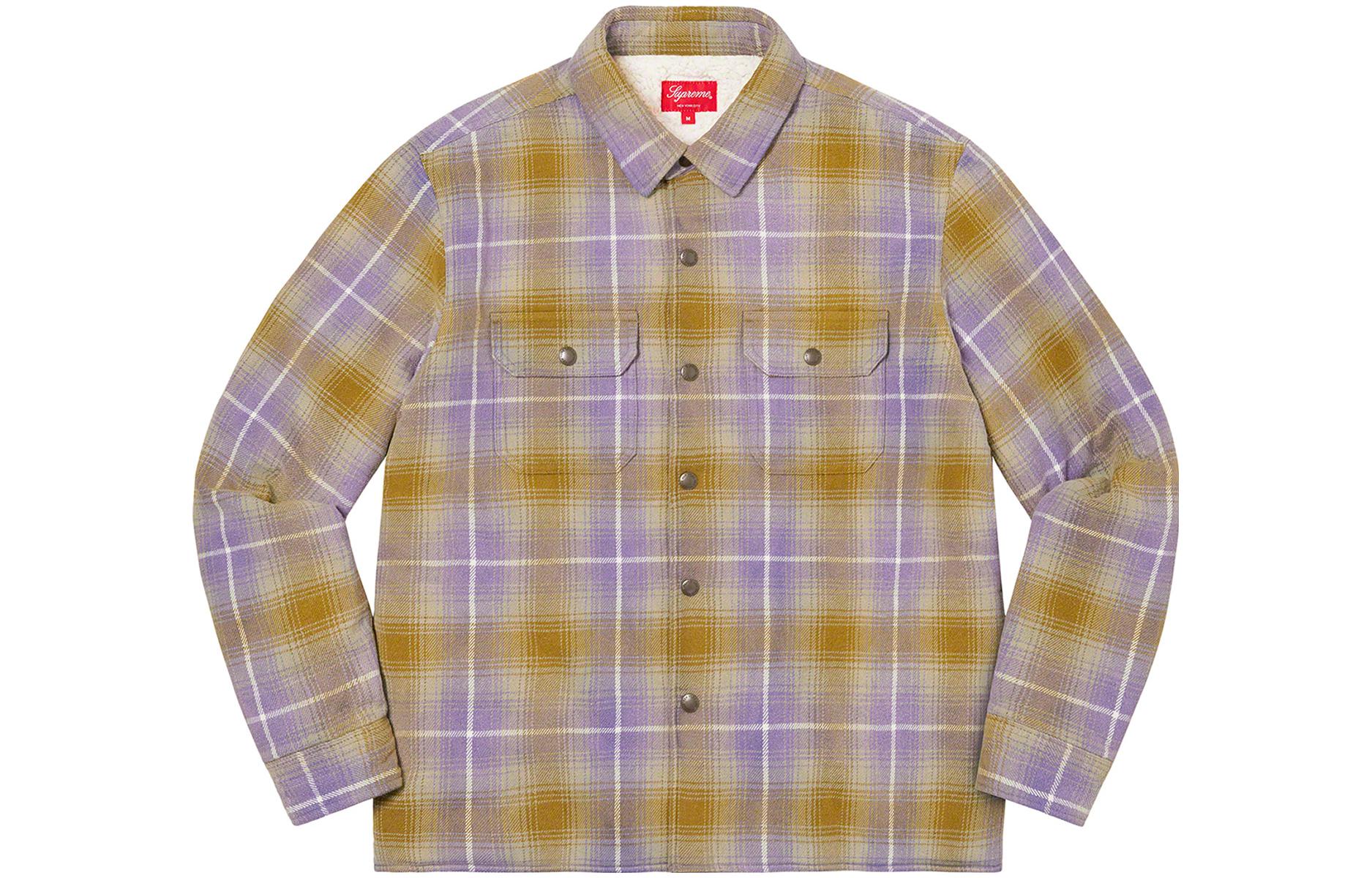 Supreme FW22 Week 13 Shearling Lined Flannel Shirt  