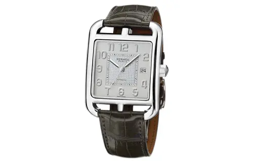 HERMES Wrist Watches Automatic Mechanical Movement Crocodile Leather Strap White Dial Men's Watches