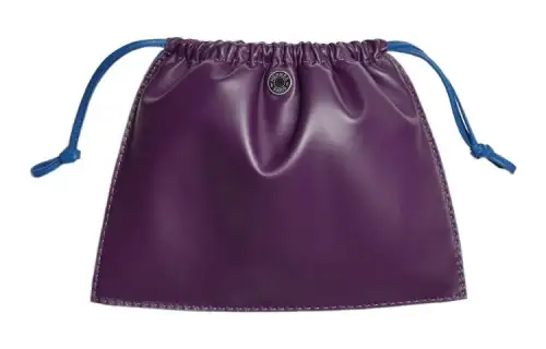 HERMES Pilo Milo Lambskin With Swift Calfskin Makeup Bag Clutch Women's Purple