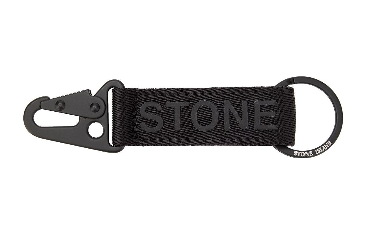 STONE ISLAND Rubber Keychain Bag Accessory Men's Black