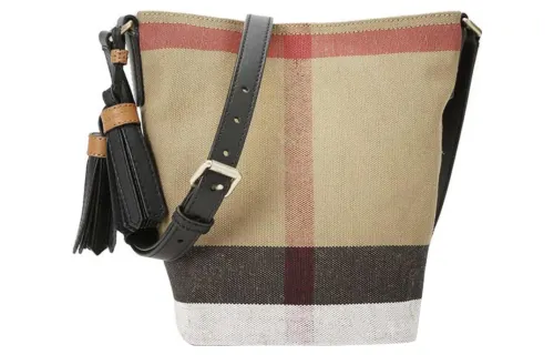 Burberry Canvas With Linen Canvas Bag, Combo Bag, Bucket Bag, Shoulder Bag, Crossbody Bag, Handbag Women's Brown