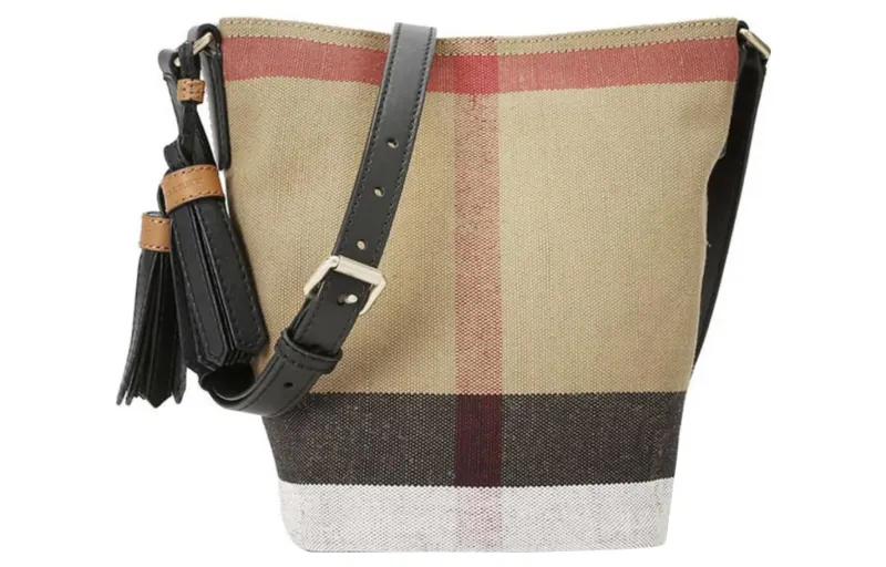 Burberry Canvas With Linen Canvas Bag, Combo Bag, Bucket Bag, Shoulder Bag, Crossbody Bag, Handbag Women's Brown