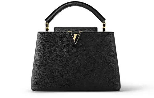 LOUIS VUITTON Capucines Cow Leather Kapsyn Handbag, Shoulder Bag, Crossbody Bag Women's Black