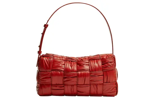 Bottega Veneta CASSETTE Lambskin Shoulder Bag, Handbag, Shoulder Bag Women's Red