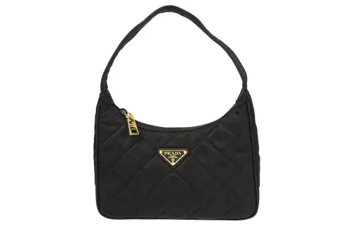 PRADA Nylon Shoulder Bag, Hobo Bag, Handbag, Shoulder Bag Women's Black