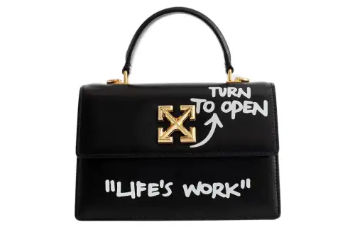 OFF-WHITE Jitney 1.4 Leather Tote Bag