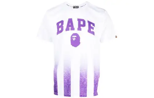 A BATHING APE T Shirts Men's White Crew Neck Moderate Straight Fit