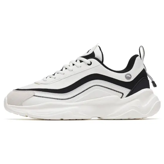 Anta Anti-Slip And Wear-Resistant Breathable Low-Top Sports Casual Shoes Men's White Black