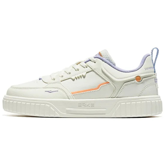 Erke Anti-Slip Wear-Resistant Low-Top Skateboard Shoes Women's White Blue