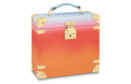 LOUIS VUITTON EPI Leather Storage Box Women's Orange/Blue