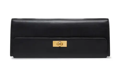 Balenciaga Smooth Cow Leather Clutch Women's Black