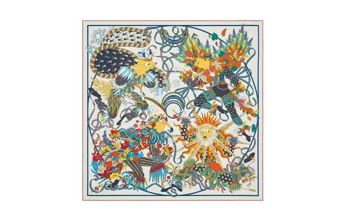 HERMES Silk Scarf Women's Multicolor