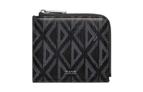 DIOR Canvas With Smooth Calfskin Wallet Men's Black