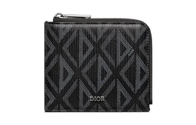 DIOR Canvas With Smooth Calfskin Wallet Men's Black