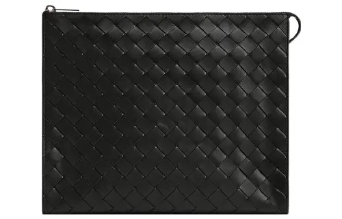 Bottega Veneta Cow Leather Clutch Men's Black