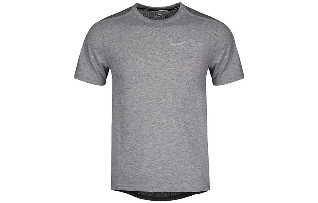 Nike T-Shirts Men's Gray Crew Neck Moderate Straight Fit