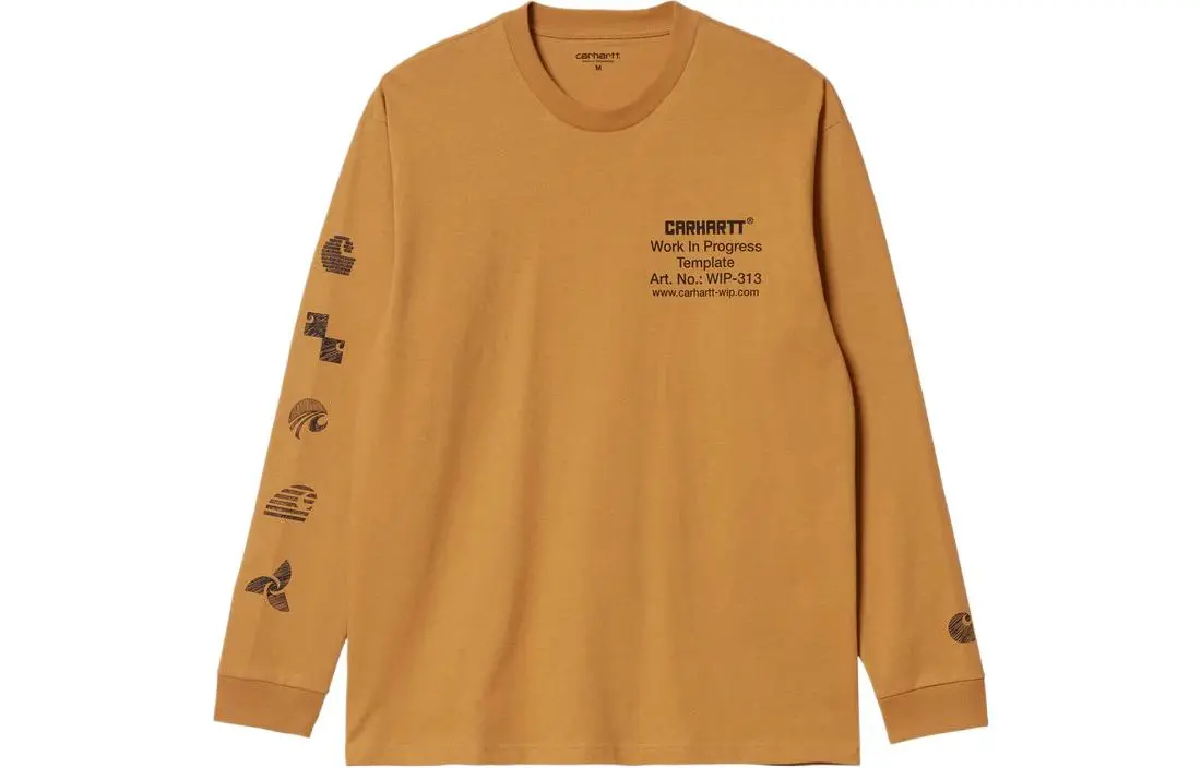 Carhartt WIP T-Shirts Men's Yellow Crew Neck Moderate Straight Fit