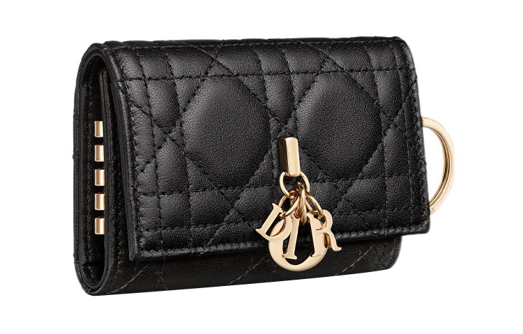 Женский чехол для ключей Dior Lady Dior (черный) — фото 2