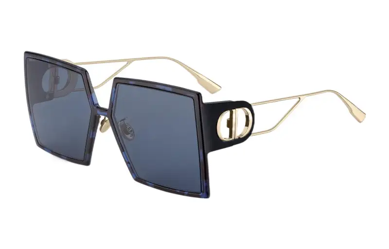 DIOR Plate And Metal Frame Irregular Shape Sunglass Women's