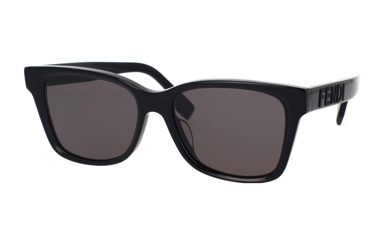Женские очки Fendi Logo Sunglasses (черные)