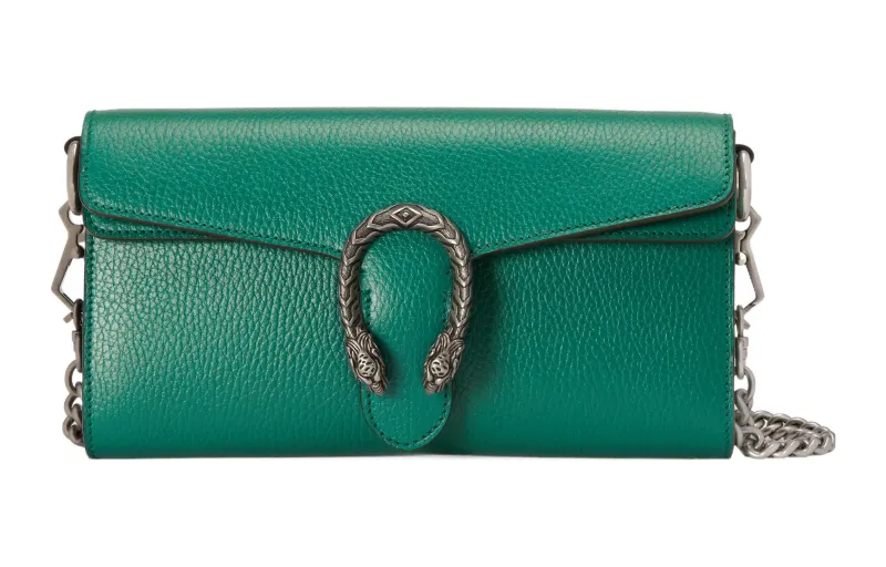 GUCCI Dionysus Leather Crossbody Bag, Shoulder Bag Women's Green