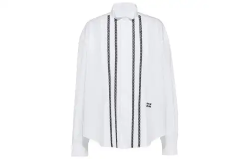 MIU MIU Shirts Women's White Lapel Moderate Other