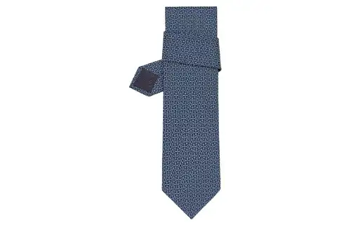 HERMES Double Baucher Tie Men's Blue