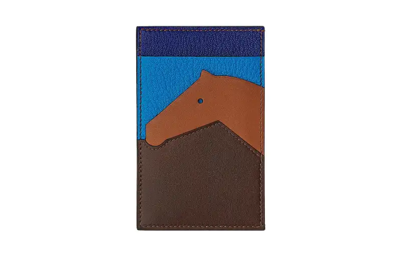 HERMES Goatskin With Calfskin Card Holder Card Holder Unisex Multicolor Version