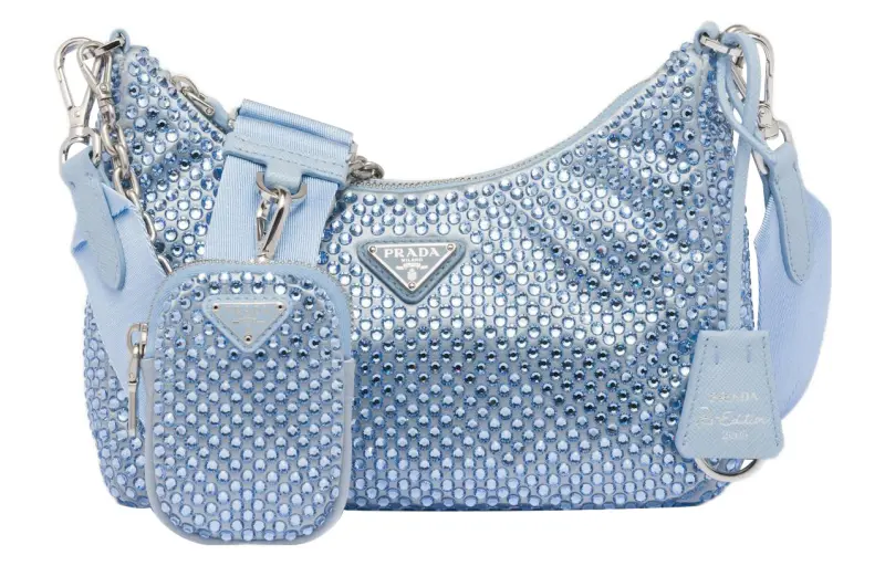 PRADA Re Edition Fabric Rhinestone Bag, Combo Bag, Crossbody Bag, Shoulder Bag Regular Women's