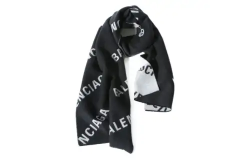 Balenciaga Knit Scarves Unisex Black/White