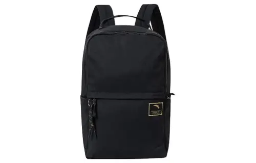 Anta Variety Training Collection PU Patchwork Oxford Travel Bag Backpack Regular Unisex Basic Black