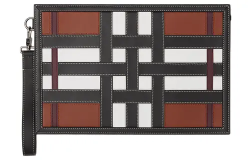 Burberry Calfskin Clutch Men's Brown