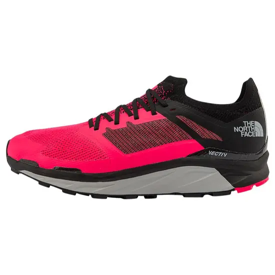 THE NORTH FACE Vectiv Eminus Running Sneakers ' Tnf Black Trail Marker Print Brilliant Coral'
