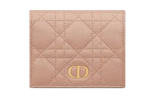 DIOR Caro Calfskin Wallet Women's Pink