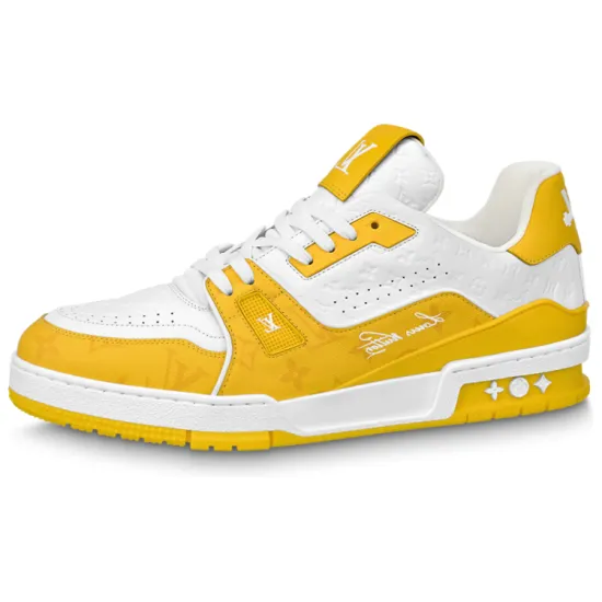LOUIS VUITTON Trainer White Yellow Monogram