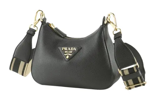 PRADA Leather Handheld Crossbody Bag, Shoulder Bag Women's Black