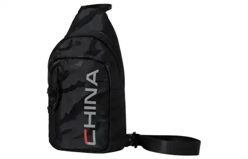 Anta Variety Training Collection Nylon Shoulder Bag, Crossbody Bag, Sling Bag Regular Unisex Black